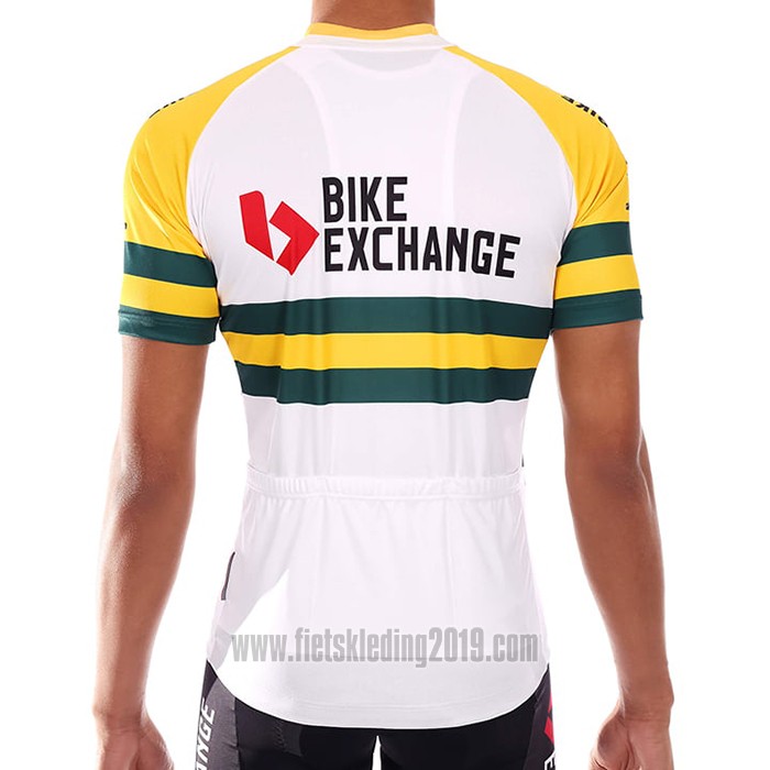 2021 Fietskleding Bike Exchange Kampioen Australie Korte Mouwen en Koersbroek